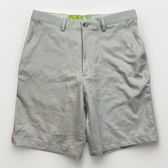 Haggar Shorts Active Flex Tech Short Off-White Men Sz M Golf / Tennis Sports - Picture 1 of 15